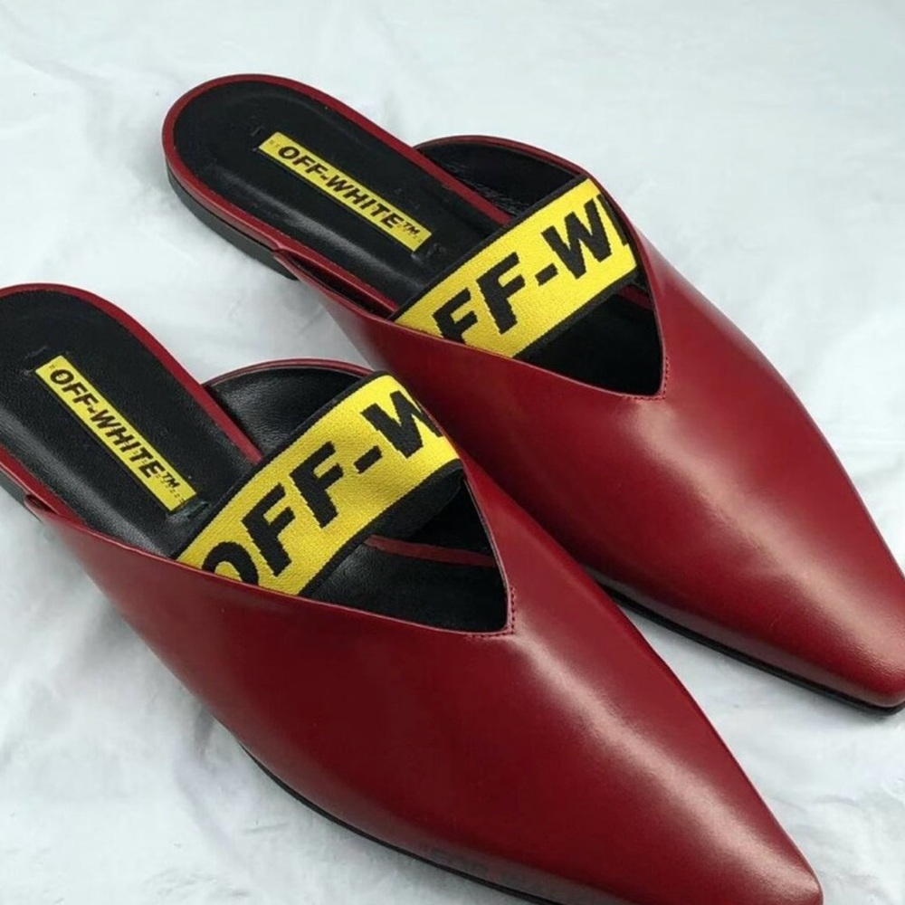 NIB Authentic Off-White Red Women's Mules